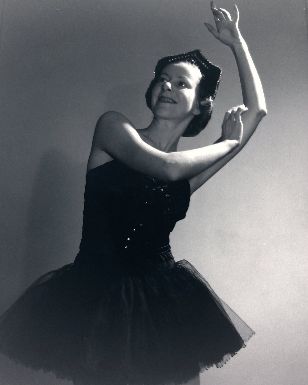 An archival portrait of a ballerina