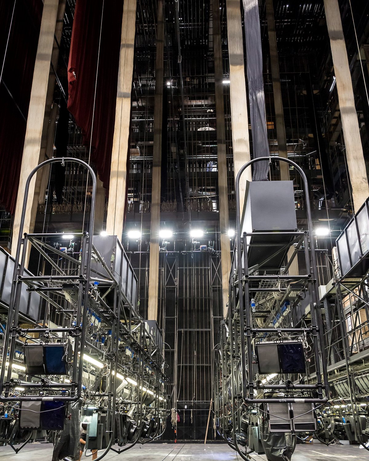 Backstage machinery in an opera house